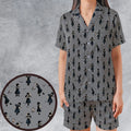 Wednesday Dance Pattern Satin Short-Sleeve Pajamas Set