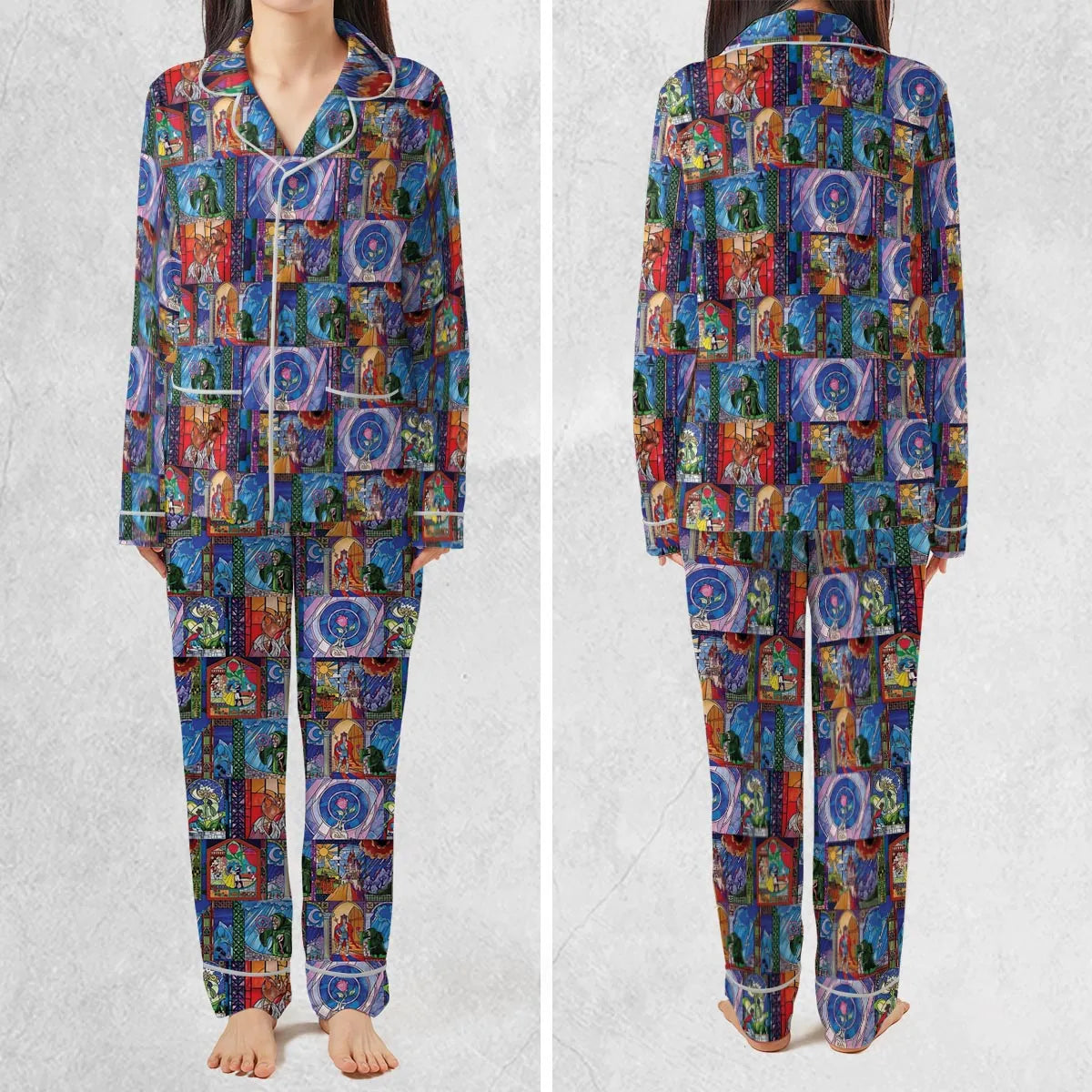 Beauty And The Beast Story Windows Pajamas Set