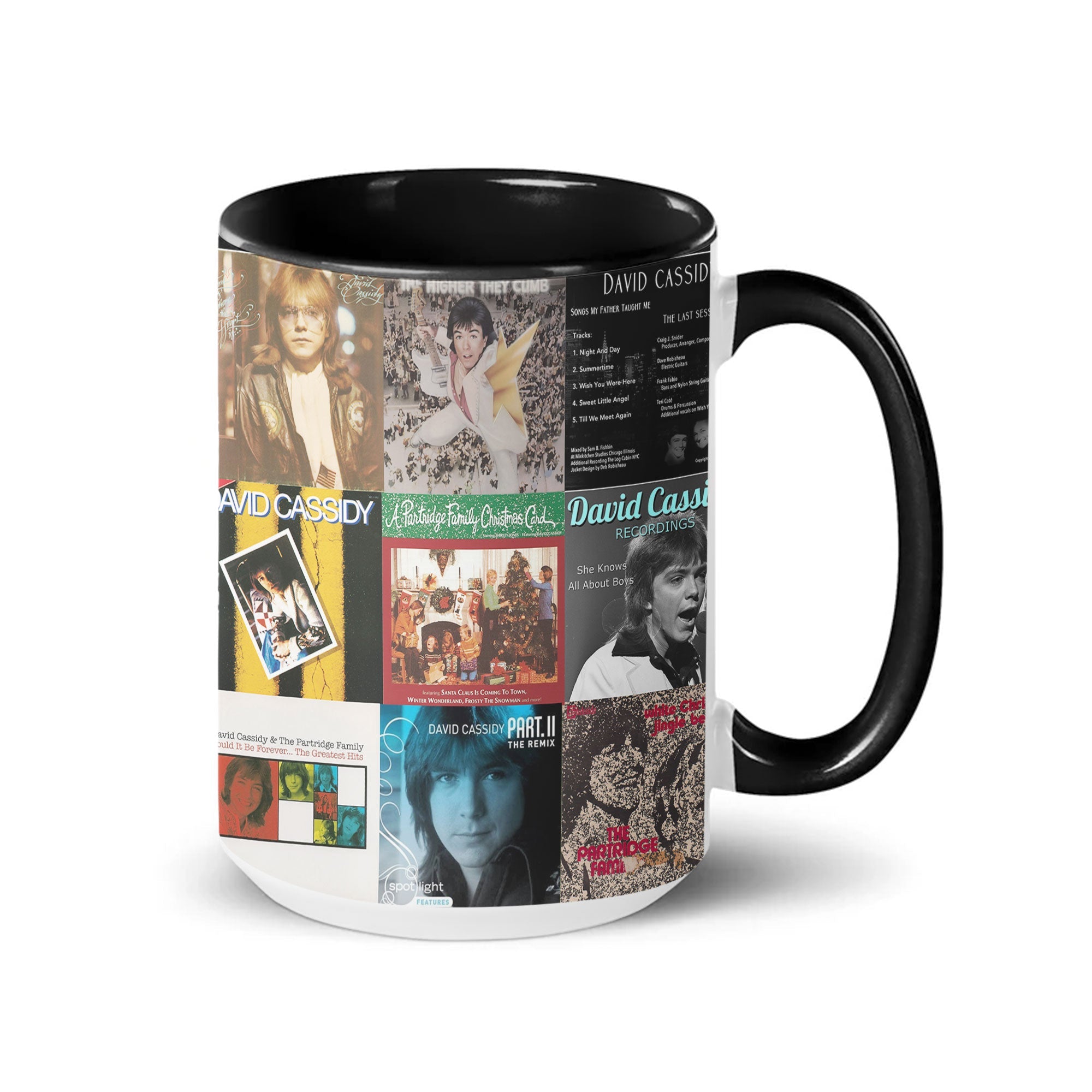 David Cassidy Accent Mug Classic Album Cover Collage Gift for Pop Music Fans