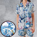Winter Friends Pokemon Pattern Satin Short-Sleeve Pajamas Set