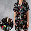 Showtime Beetlejuice Themed Satin Short-Sleeve Pajamas Set
