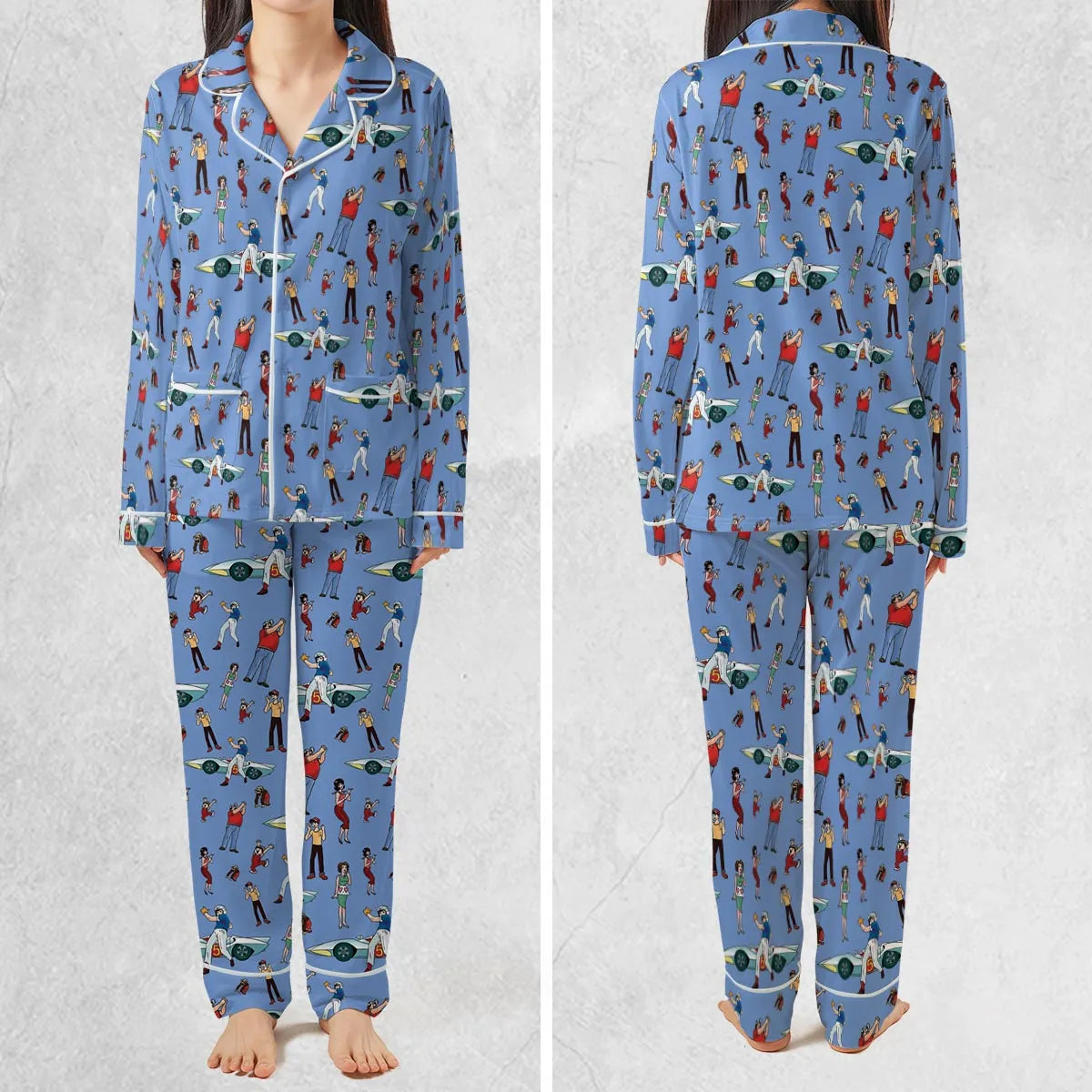 Speed Racer Characters Pattern Pajamas Set