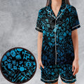 Blue Key Heart Kingdom Hearts Satin Short-Sleeve Pajamas Set