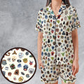Star Wars Collage Pattern Satin Short-Sleeve Pajamas Set