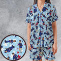 Police Academy Cartoon Characters Satin Short-Sleeve Pajamas Set