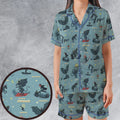 Paranormal Creatures Satin Short-Sleeve Pajamas Set