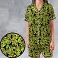 Funny Slimer Ghostbusters Satin Short-Sleeve Pajamas Set