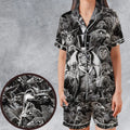 Umbrellas to Underworld Penguin Satin Short-Sleeve Pajamas Set