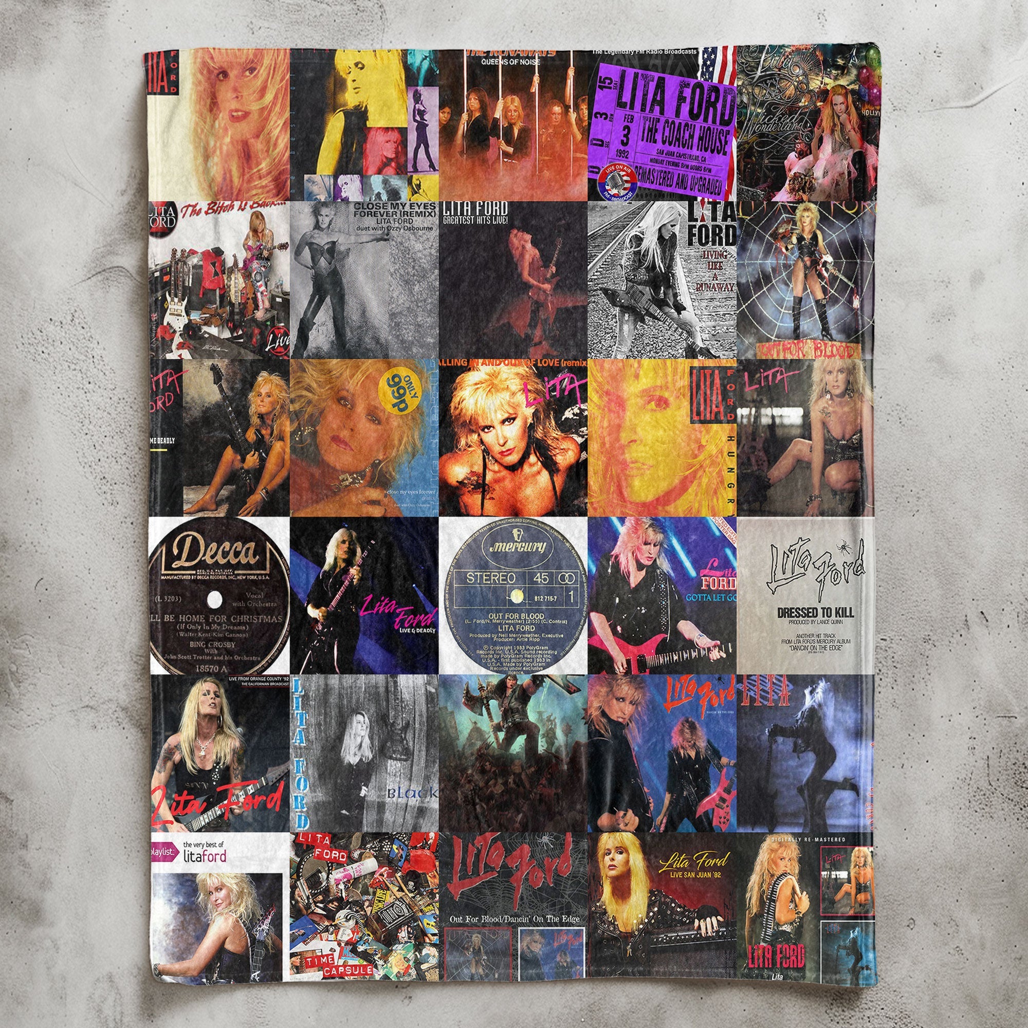 Lita Ford Sherpa Blanket A Fierce Rock-Queen Tribute for True Fans