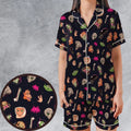 Classic Aliens Satin Short-Sleeve Pajamas Set