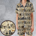 Bayeux Tapestry Monty Python Satin Short-Sleeve Pajamas Set