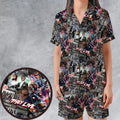 They Live Seamless Pattern Satin Short-Sleeve Pajamas Set