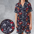 Animal The Muppets Pattern Satin Short-Sleeve Pajamas Set