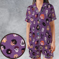 Happy Octubre! Satin Short-Sleeve Pajamas Set
