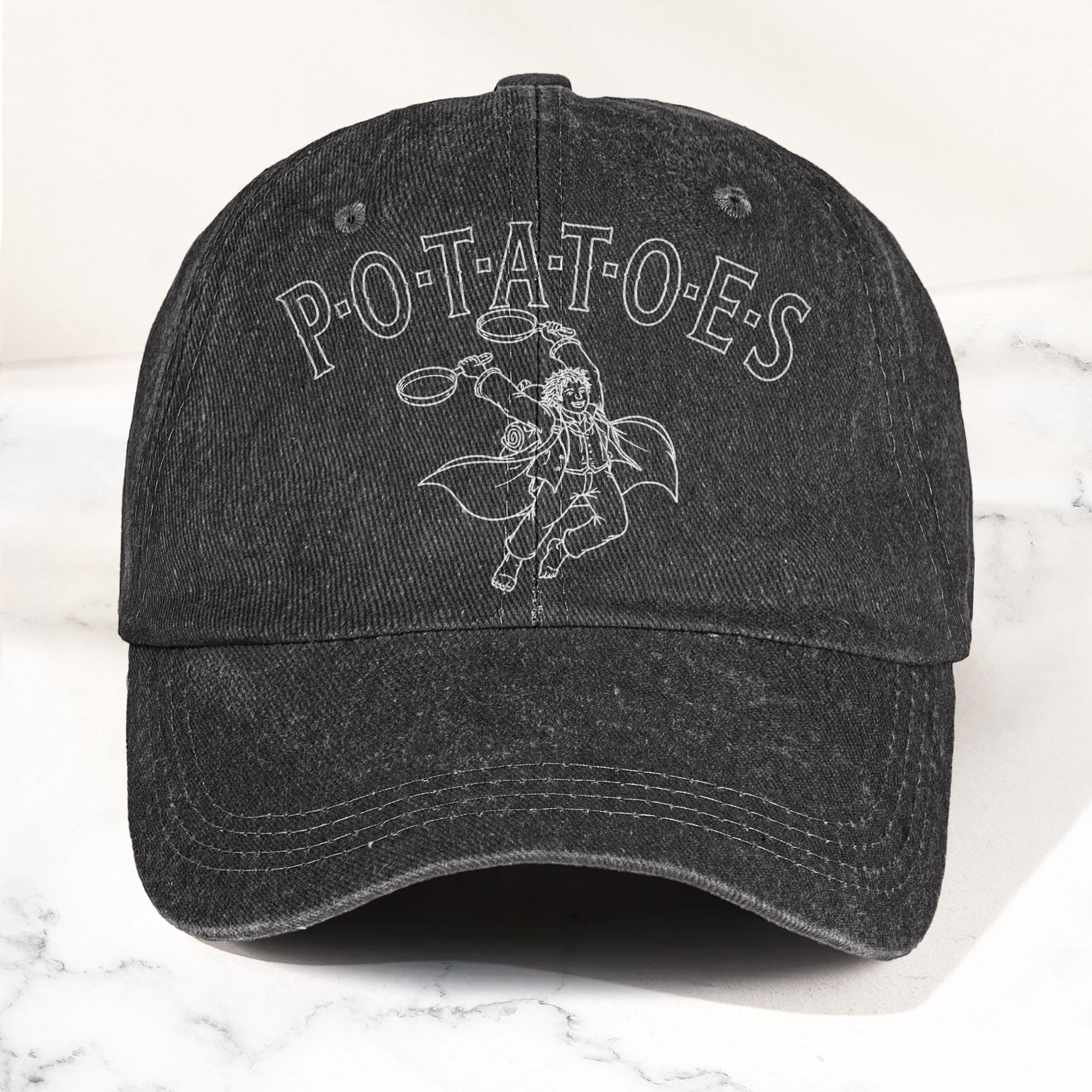 Swan Fall Potatoes Samwise Gamgee Denim Cap Led Zeppelin Inspired Retro Vintage Dad Cap Gift (With Box)