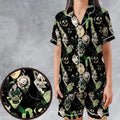 The Villains Pattern Satin Short-Sleeve Pajamas Set