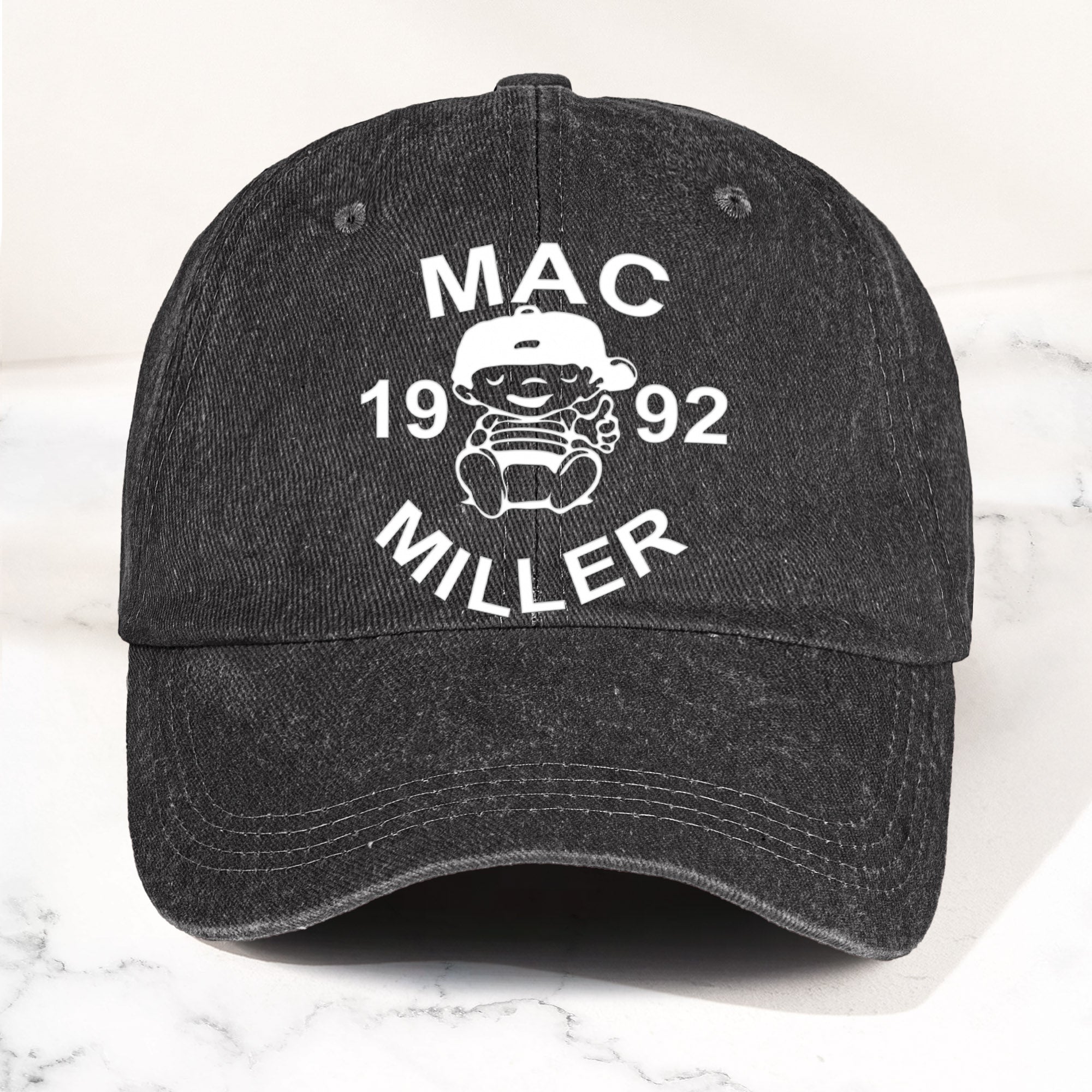 Mac Miller Denim Dad Cap 1992 Baby Logo Tribute Design ( With BOX)