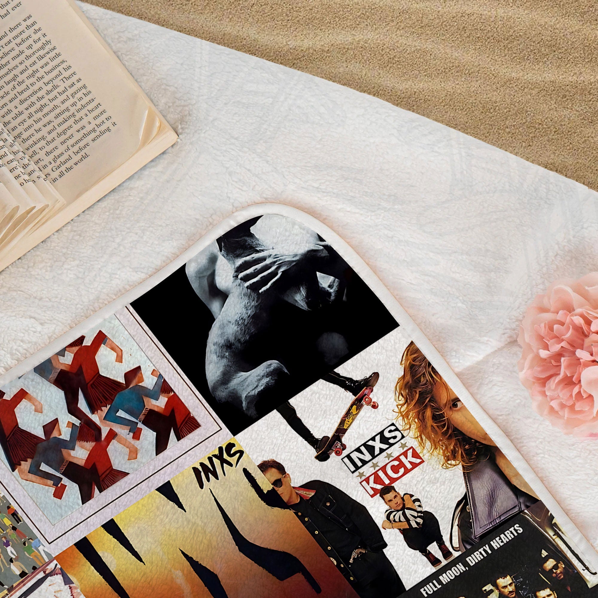 INXS Beach Towel Album Cover Collage Classic Rock Towel