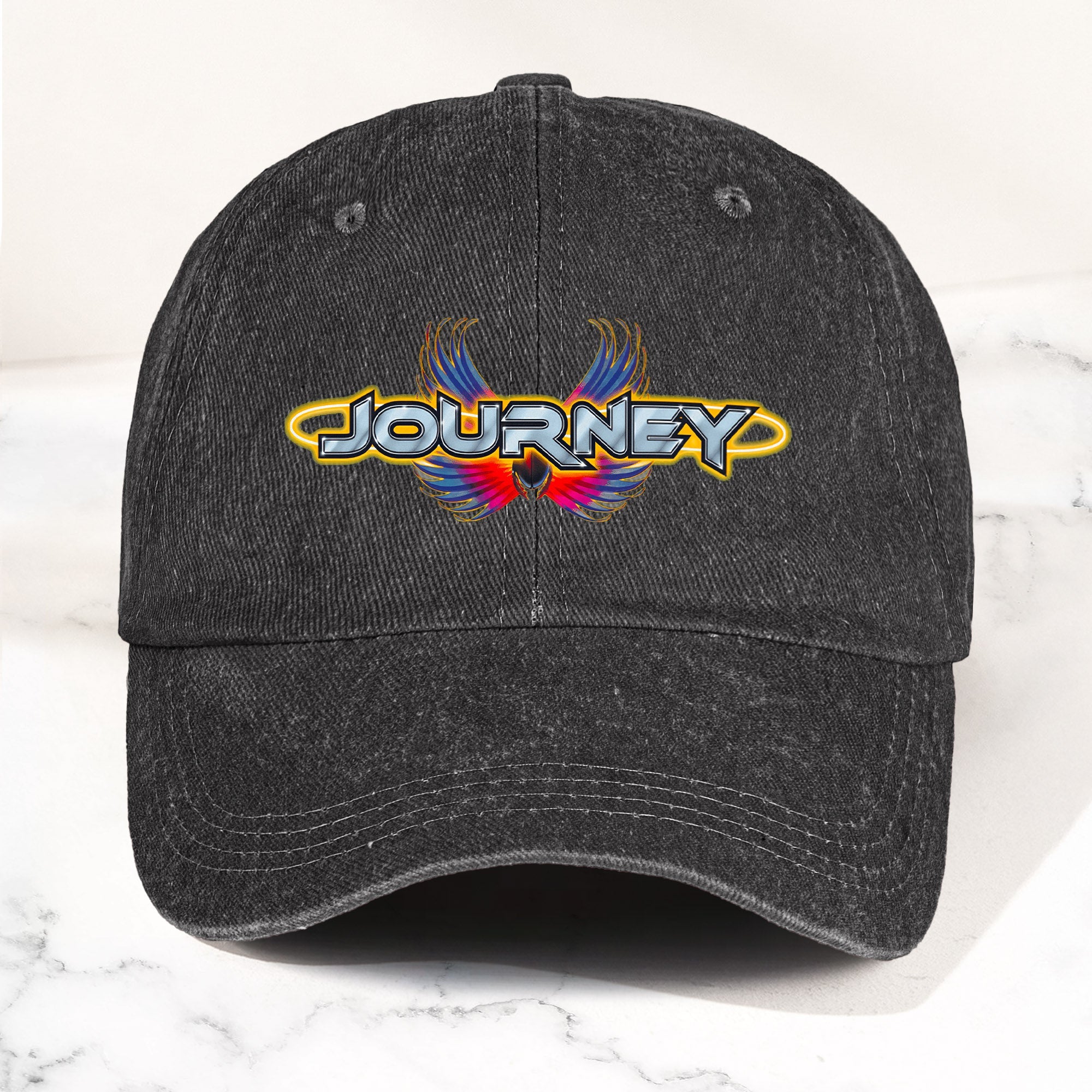 Journey Denim Dad Cap Legendary Rock Band Logo Design ( With BOX)