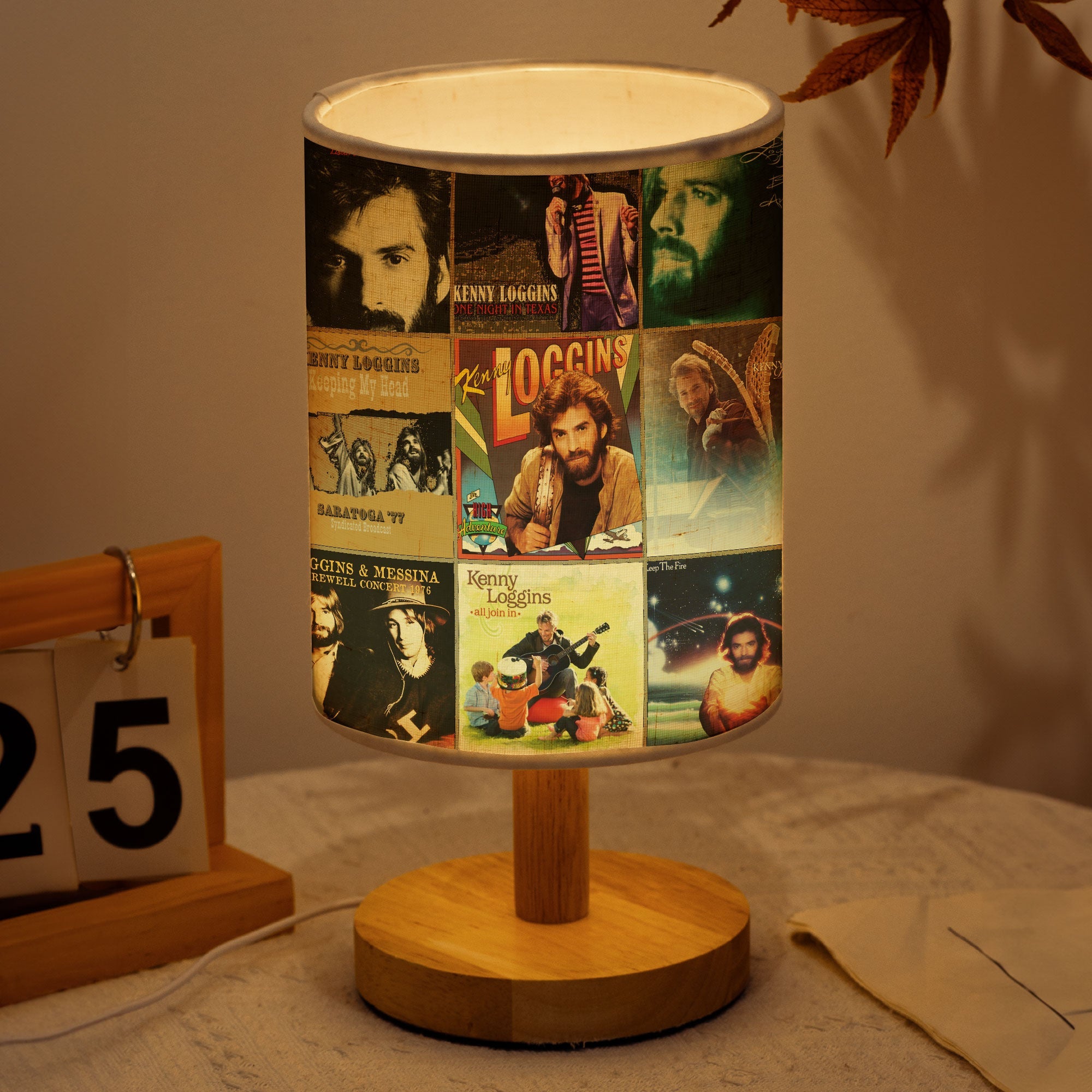 Kenny Loggins Album Collage Lamp Soft Rock Nostalgia Night Light for Music Lovers