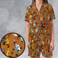 Halloween Party Satin Short-Sleeve Pajamas Set