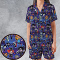 Tim Burton Movies Satin Short-Sleeve Pajamas Set
