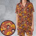 A Swan Song Parks and Recreation Satin Short-Sleeve Pajamas Set