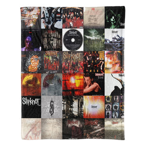 Slipknot Sherpa Blanket Iconic Album Cover Collage Cozy Throw for Metal Fans