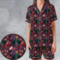 Sanderson Sisters Pattern Satin Short-Sleeve Pajamas Set