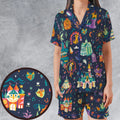 Magic Kingdom Theme Satin Short-Sleeve Pajamas Set