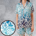 Blue Moggle Final Fantasy Satin Short-Sleeve Pajamas Set