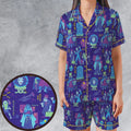Happy Haunts Journal Haunted Mansion Satin Short-Sleeve Pajamas Set