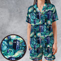 Tardis Starry Night Doctor Who Satin Short-Sleeve Pajamas Set