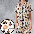 Pulp Fiction Pattern Satin Short-Sleeve Pajamas Set