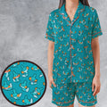 Cute Mudkips Pokemon Satin Short-Sleeve Pajamas Set