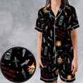Die Hard Is My Favorite Christmas Movie Satin Short-Sleeve Pajamas Set