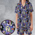 Beetle and Crew Beetlejuice Satin Short-Sleeve Pajamas Set
