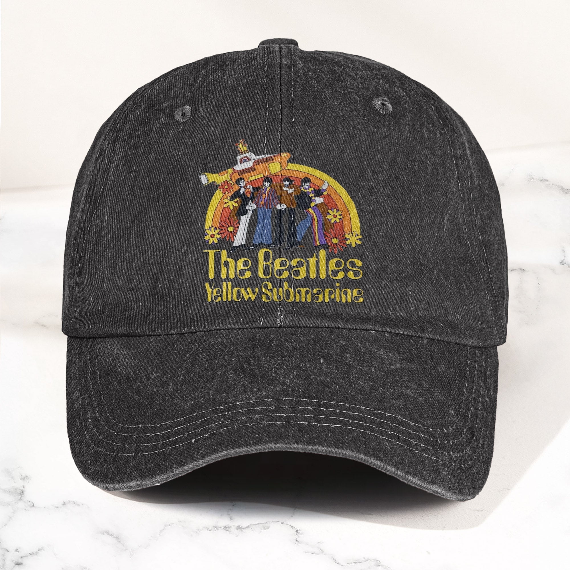 The Beatles Yellow Submarine Denim Dad Cap Iconic Album Design ( With BOX)