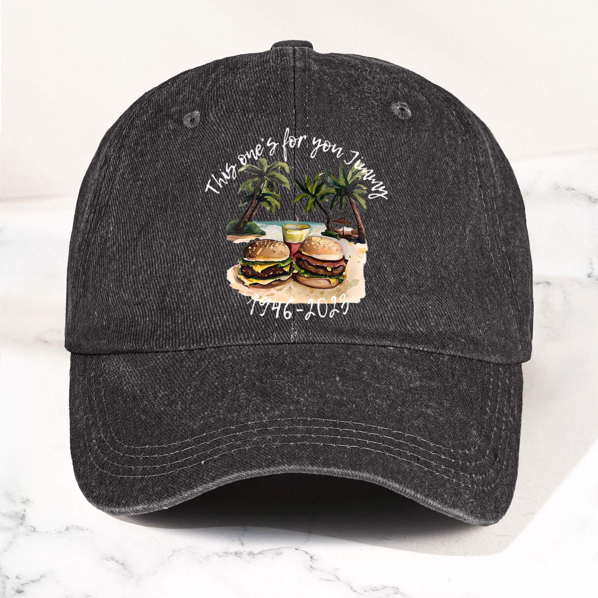 Jimmy Buffett Tribute Denim Dad Cap "This One’s For You Jimmy" Vintage Hat