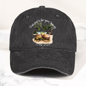Jimmy Buffett Tribute Denim Dad Cap "This One’s For You Jimmy" Vintage Hat