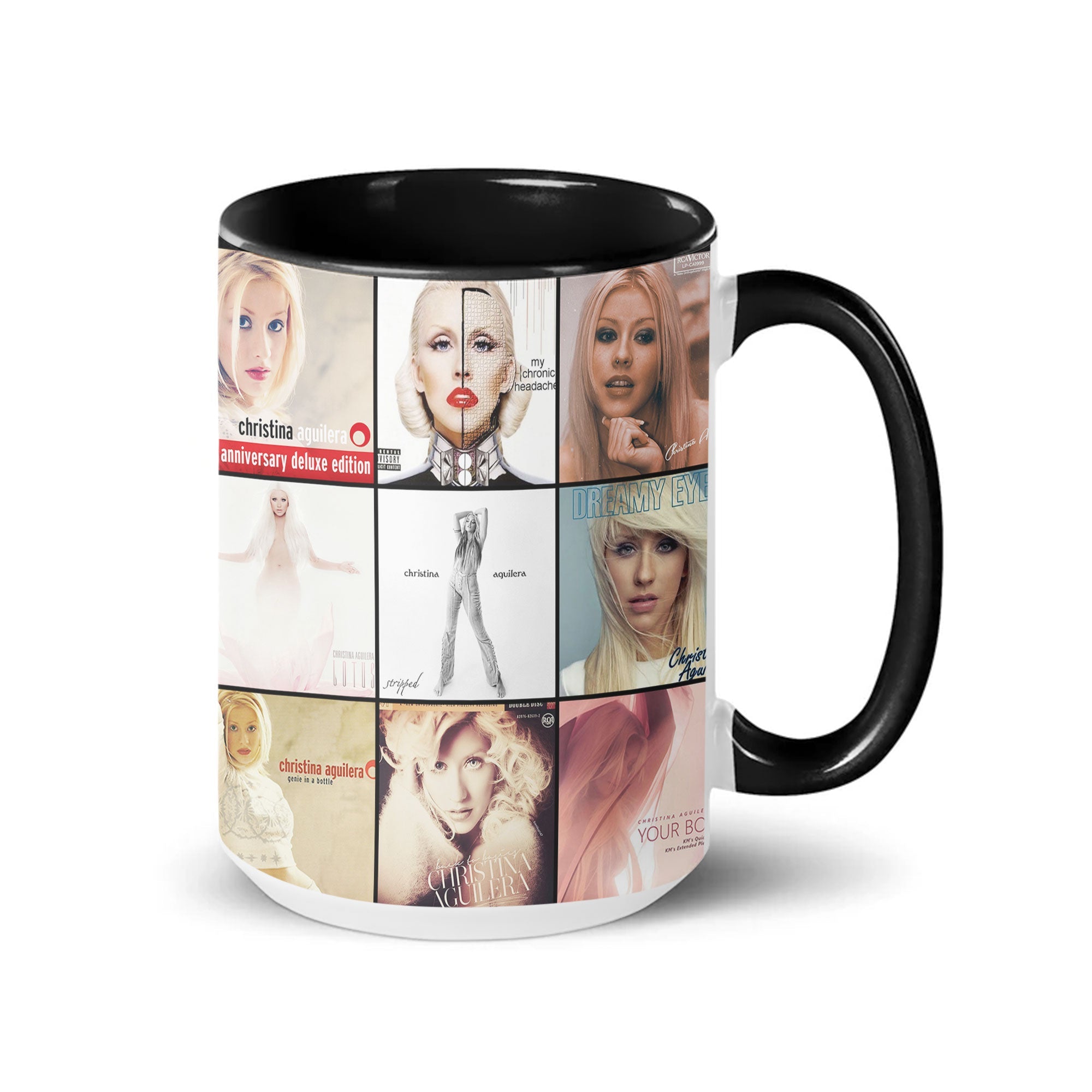 Christina Aguilera Accent Mug Pop Icon Album Cover Collage Gift