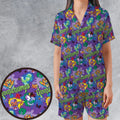 You Can't Scare Me Goosebumps Satin Short-Sleeve Pajamas Set