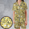 Shiny Magikarp Pokemon Pattern Satin Short-Sleeve Pajamas Set