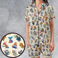 Parappa the Rapper Characters Satin Short-Sleeve Pajamas Set
