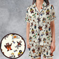 The Rock-afire Explosion Pattern Satin Short-Sleeve Pajamas Set