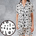 Nosferatu Pattern Satin Short-Sleeve Pajamas Set