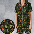 Grass Pokemon Patterns Satin Short-Sleeve Pajamas Set