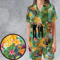 Statler And Waldorf Muppets Tropical Satin Short-Sleeve Pajamas Set