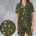 Top Gun Badge Satin Short-Sleeve Pajamas Set