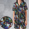 I Ain't Afraid Of No Ghosts Satin Short-Sleeve Pajamas Set